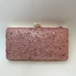 BellaKiara new big evening crossbody/ clutch rose quartz.